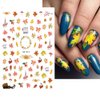 Fall Nail Stickers, 3D Self-Adhesive Autumn Nail Decals Maple Leaf Nail Art Design for Acrylic Nails Thanksgiving Nail Accessories for Women Girls Kids (8 Sheets)