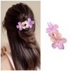 Vacaonio French Flower Hairclip for Women Large Acrylic Flower Alligator Hair Clip Claw Purple Flower Hair Clips Flower Non Slip Hairclips Barrette Flower Long Curly Hair Clip Decorative
