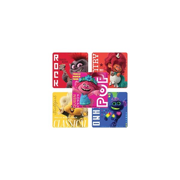 Trolls World Tour Stickers - Prizes and Giveaways - 100 per Pack