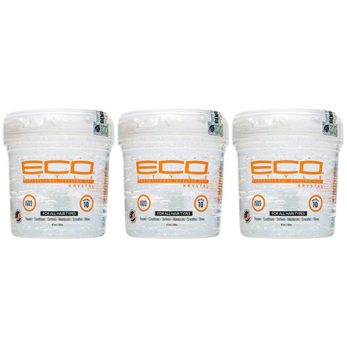 Eco Style Professional Styling Krystal Hair Gel, 16 oz (Pack of 3)
