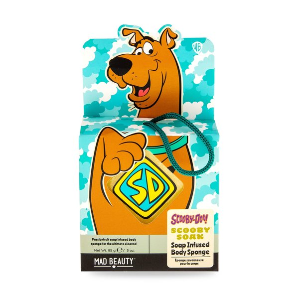 MAD BEAUTY Scooby-Doo Soap Infused Body Sponge, Passionfruit Scented, Hanging Bath Sponge, Relax & Reset, Great Gift, Reusable