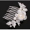Women's Flower Bride Handmade Wedding Hair Comb with Pearl Hair Accessories Art Deco Floral Bridal Side Combs Headpiece for Women, Brides Hair Accessories/Gift Box
