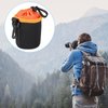 PATIKIL Camera Lens Bag, 2 Pcs 3.1" IDx3.9 H Drawstring Lens Pouch with Thick Protective Neoprene, Lens Case for DSLR Camera Lens, Water Coffee Cups, Black Orange