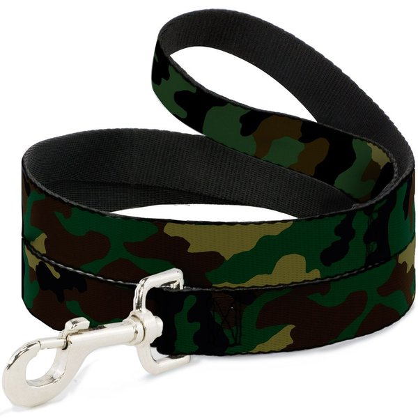 Buckle-Down Pet Leash - Camo Olive - 6 Feet Long - 1" Wide