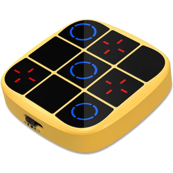 Tic Tac Toe Game, 4-in-1 Electronic Tic Tac Toe Bolt Game, Handheld Puzzle Game Console Toys for Educational and Memory Growth, Portable Travel Games, Board Games Gifts for Kids and Adults (Yellow)