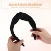 VOCOSTE Knotted Headbands, Solid Colors Top Knot Headbands, Elastic Headbands for Women, Non-slip Knot Hair Bands Hair Hoop Headpiece, Black