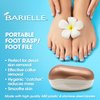 BARIELLE Portable Oval Gold & White Clamshell Foot File/Foot Rasp with 2.5oz Total Care Foot Cream 2-PC Foot Care Set