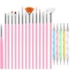 20 Pieces Nail Art Brushes with 1 Piece Nail Palette Nail Tips Natural Nail Supplies Nail Palette Nail Polish Palette Manicure Design Tools