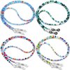 BILIONE 4Pcs Beaded Glasses Chains for Women & Girls, Cute Sunglasses Holder Strap Around Neck, Sky Blue, Navy Blue, Star Blue, Grass Green, 27 inch