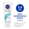 NIVEA Soft Cream, Refreshingly Soft Moisturizing Cream, Body Cream, Face Cream, and Hand Cream, 3 Pack of 2.6 Oz Tubes