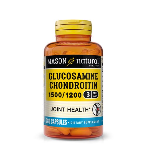 MASON NATURAL Glucosamine Chondroitin 1500/1200 with Vitamin C, Supports Joint Health for Normal Flexibility & Mobility*, 280 Capsules, 3 Month Supply