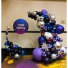 Purple and Blue Balloons Set, 50 PCS 10 Inch Purple Blue Black Party Balloons, Space Balloons Navy Blue Purple Silver Helium Balloons for Birthday Party Space Theme Baby Shower Supplies