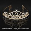 CIEHER Gold Birthday Queen Crown Birthday Tiara for Women Girls Gold Birthday Decorations Birthday Gifts for Women Girls