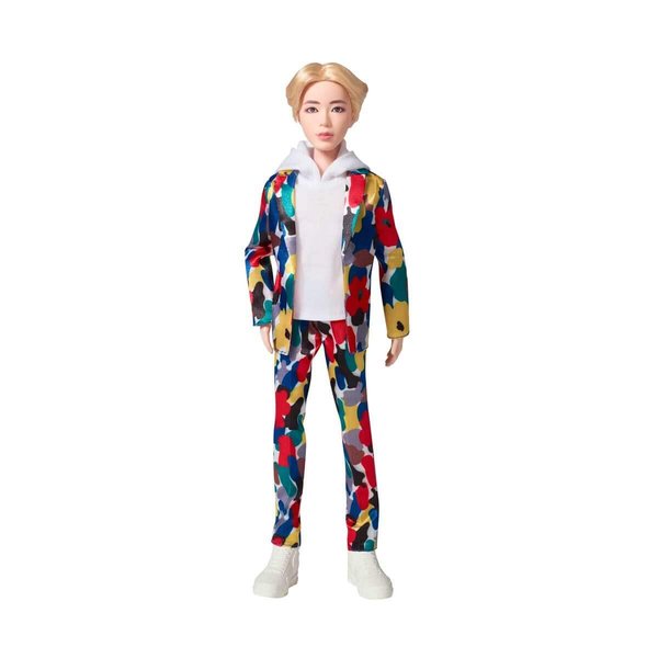 Mattel BTS 11-in Jin Fashion Doll, Based on Bangtan Boys Global Boy Band, Highly Articulated Figure, Toy for Boys and Girls Age 6 and Up.