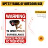 4 Pack No Trespassing Signs Private Property, Metal 24 Hour Video Surveillance Signs for Home and Outdoor, Aluminum 7*10 inchs, Warning Signs for Property,Security Camera Sign for Yard and Home (8617)