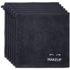 White Classic Bleach Safe Black Makeup Washcloths for Face Cleansing, 6 Pack - Super Soft Luxury Cotton Black Makeup Towels, Highly Absorbent and Quick Dry, All Makeup Remover Cloth | 13 x 13