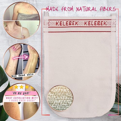 Kelebek Exfoliating Glove for Body 2 PACK - Turkish Hammam Kese - Exfoliating Mitt - Dead & Dry Skin Cleanser - Body Scrub To Have a Soft Skin - The Best Skincare Kit for Women & Men - Exfoliator Tool