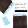 Tape in Hair Extensions Human Hair 100% Real Remy Human Hair 40g 20pcs/Set Brazilian Virgin Hair Straight Seamless Invisible Skin Weft Extensions (16 Inch,#2 Dark Brown)