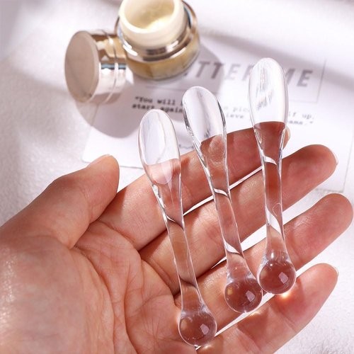 3Pcs Gold Makeup Sticks Mud Mixing Tool, Acrylic Cosmetic Spatulas Scoop Face Cream Spoons Portable Mask Stick Cosmetic Mask Spoon Spatulas Treatments and Masks