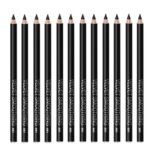 Black Eyeliner Pencil Set - 12 PCs Smudge Proof Matte Waterproof Long Lasting Makeup Eye Liners