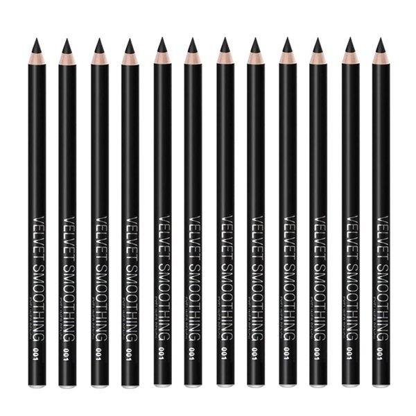 Black Eyeliner Pencil Set - 12 PCs Smudge Proof Matte Waterproof Long Lasting Makeup Eye Liners
