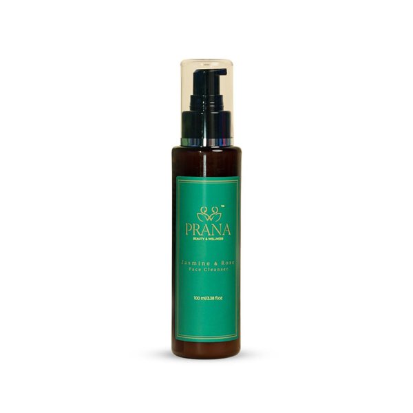 Prana Rose and Jasmine Face Cleanser 100ml / 3.38 fl oz | Natural Skincare | Hydrating cleanser | Ayurvedic ingredients | Anti Aging face wash| Rose and Jasmine infused |All skin types