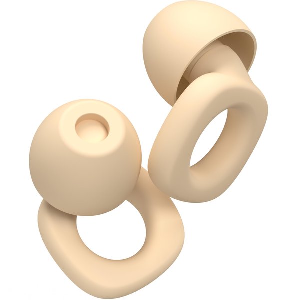 Audree Soft Ear Plugs for Noise Reduction, Reusable Flexible Earplugs for Sleep, Travelling, Focus, Study & Noise Sensitivity, 28dB Noise Cancelling, 8 Silicone Ear Tips in XS/S/M/L, Beige