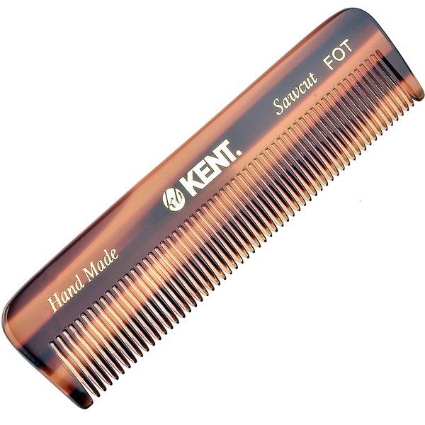 Kent FOT Handmade All Fine Tooth Saw Cut Beard Comb - Pocket Comb and Travel Comb - Styling Comb or Wet Comb for Fine or Thinning Hair, Beard Care, and Hair Care for the Essential Kent Beard Kit