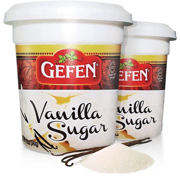 Gefen Vanilla Sugar, 12oz, (2 Pack), Resealable Container, Measuring Scoop Included