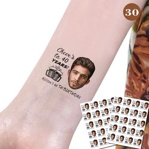 Kullder Birthday Tattoos Temporary Tattoos Fake Tattoos Custom Birthday Happy Birthday Tattoos Custom Tattoo Personalized Tattoos Face Tattoo 30 Tattoos