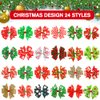 DULEFUN 24pcs Christmas Hair Clips for Girls, Xmas Hair Bows Hairpins Barrettes Christmas Hair Accessories for Kids New Year Party Favors Gifts