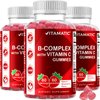 Vitamatic Vitamin B Complex Gummies with Vitamin C & Inositol - Natural Strawberry Flavor - 60 Gummies (3 Bottles)