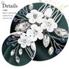 Catery Flower Bride Wedding Hair Comb Silver Small Side Comb Blue Crystal Bridal Hair Piece Hair Jewelry Bridal Hair Accessories for Women and Girls