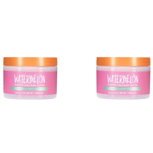 T H Tree Hut Watermelon Shea Body Butter 8.4 Oz! Formulated With Watermelon, Certified And Collagen! Moisturizer That Leaves Skin Feeling Soft & Smooth! (Watermelon Lotion) (Two Pack)