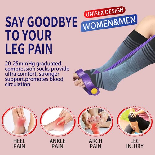 Open Toe Compression Socks 3 Pairs 20-25mmHg Toeless Graduated Compression Socks Sleeve