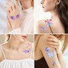 HOWAF 10 Sheets Glitter Butterfly Temporary Face Tattoos, Spring Fairy Flowers Tattoo Stickers for Face Eye Body, Glitter Butterflies Themed Tattoos Stickers for Birthday Party Favors Party Fillers