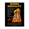 Kobe Bryant Canvas Wall Art Decor - Mamba Mentality Poster with Iconic Jersey and Inspirational Quotes, Motivational Artwork for Home and Office Decoration 8X10 inch