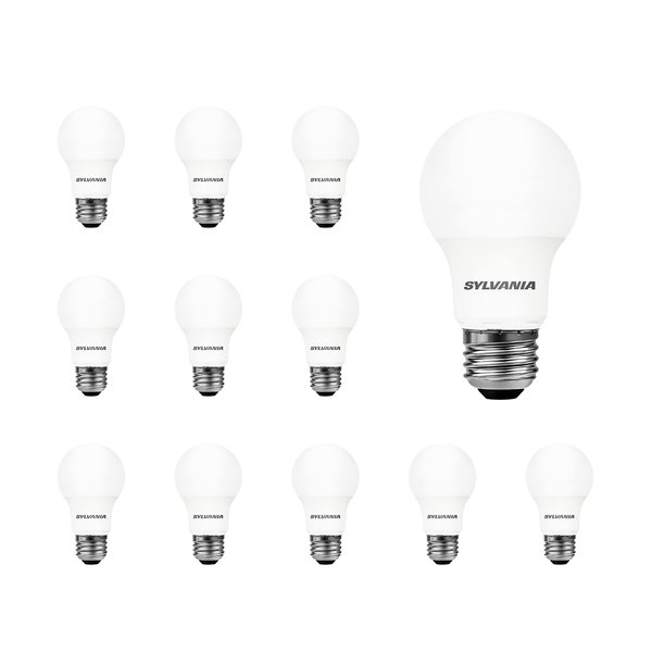 SYLVANIA LED A19 Light Bulb, 100W Equivalent, Efficient 14W, Frosted, 1500 Lumens, 2700K, Soft White - 12 Pack (40204)