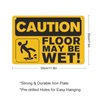Caution Floor May Be Wet Sign, 8"x12" Aluminum Tin Sign, Outdoor Caution Sign Metal, Easy to Mounting, Indoor or Outdoor Use for Bedroom Door, Made in The USA