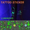 Yobbai Luminous Temporary Tattoos For Kids, Waterproof Tattoo Sticker Mixed Styles Spaceship Astronaut Alien Unicorn Dinosaur, Glow Tattoo for Boys and Girls Party Supplies