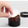 6PCS 5ml Amber Glass Jar Empty Refillable Cosmetic Face Cream Lip Balm Storage Jars Bottle Container Pot with Liners and Screw Black Lid for Make up Essential Oils Lotion