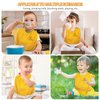RAXIFU 3 Packed Baby Bibs for Girls or Boys, Toddler Bibs for 2-4 Years Kids eating, the Size 16 "x20 ” Waterproof Baby Feeding Bibs Gift Box Packaging (blue yellow grey)