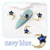 editTime Metal Alloy Nail Charms Rhinestones Kit 3D Gold Silver Stars Butterfly Heart Rose Flower Nail Gems Shiny Crystal Rhinestones Diamonds Jewelry (blue-30)