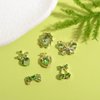 30Pcs Green Nail Rhinestones Nail Charms 3D Alloy Butterfly Cherry Crown Bow Nail Art Charm with Green Gems Crystal Shiny Nail Jewelry St Patrick’s Day Summer Women Nail Decorations