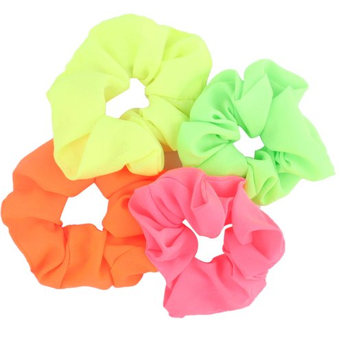 AUEAR, 8 Pack Neon Hair Solid Scrunchy Elastic Hair Bands Hair Tie Color Ponytail Scrunchies Bobbles Solid Color Ponytail Scrunchies