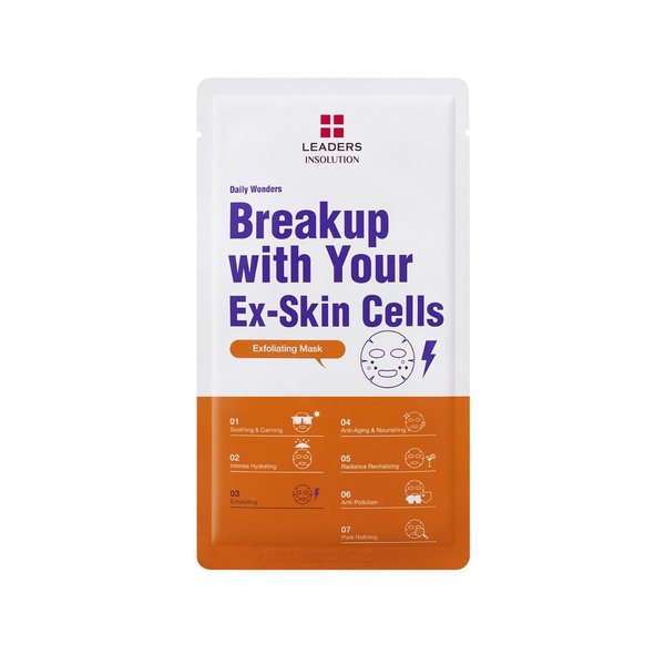 Leaders Insolution] Daily Wonders Break Up With Your Ex Skin Cell Exfoliating Face Cotton Sheet Mask 10Pk