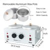 Double Wax Warmer Professional Electric Heater Hair Removal Dual Parrafin Hot Skin Equipment SPA Adjustable Temperature with 140 Wooden Sticks & 20 Wax Rings- Easy to Use