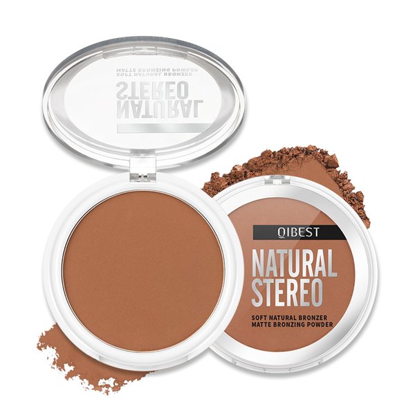 Erinde Bronzer Pressed Powder, Matte Bronzer Face Powder Natural Contour Makeup, Lightweight, Blends Easily, Longwear, Facial Compact Bronzing Powder for Contouring and Sun Kissed Makeup Finish, 02