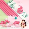 Syhood 30 Pieces Flexible Curling Rods Twist Foam Hair Rollers Soft Foam No Heat Hair Rods Rollers and 1 Steel Pintail Comb Rat Tail Comb for Women Long Short Hair(9.45 x 0.55 Inch,Rose Pink)