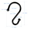 BellRhein Shower Curtain Hooks Rings, 12 Pack Metal S Hooks Rust Proof for Hanging Bathroom Shower Curtain Liner/Outer Curtains, Clothing Jeans Plants Hooks (Black)